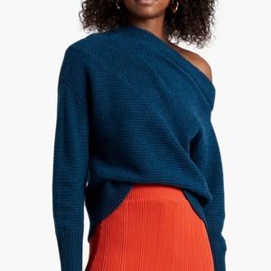 New with tags Nadaam ribbed cashmere and wool asymmetric sweater.